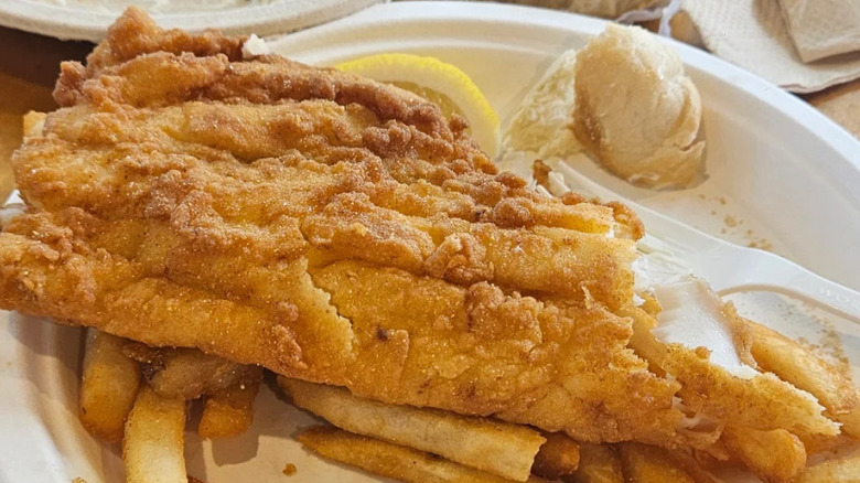 Fried haddock with fries from Fisherman's Catch in Wells, Maine
