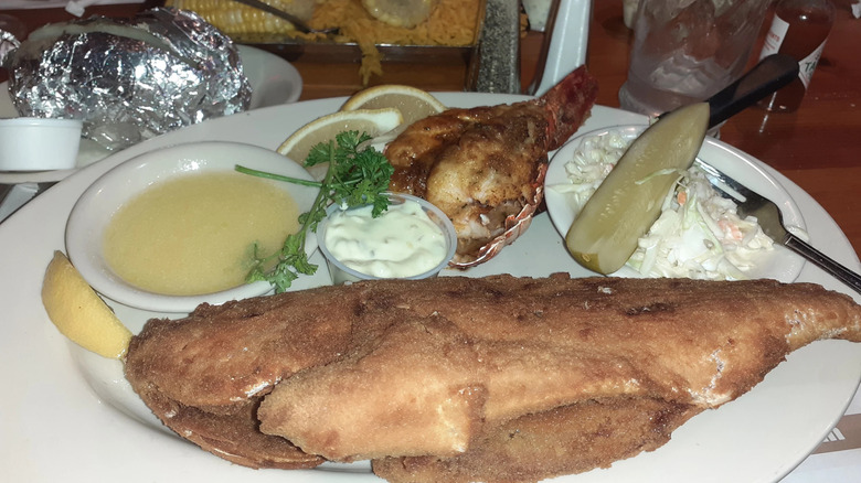 Whole fried red snapper form Sammy's Fish Box in NYC
