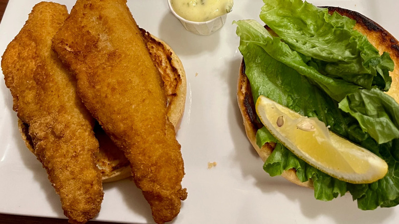 The Lake Eerie yellow perch sandwich from Berardi's Family Kitchen in Sandusky, Ohio
