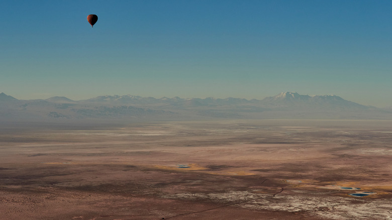 Hot air balloon over Atacama Desert, Chile