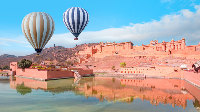 Hot air balloons over Jaipur