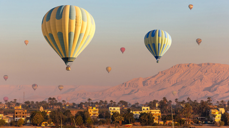 Hot air balloons over Luxor, Egypt