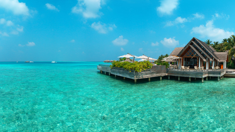 An overwater bungalow on Baros, the Maldives.