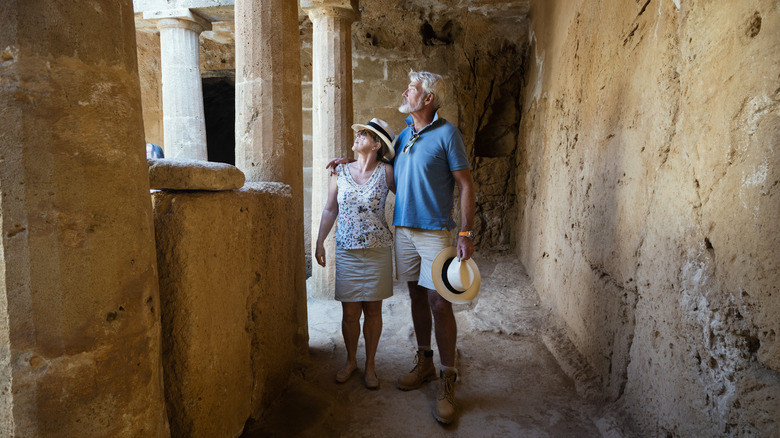 Couple in ruins in Cyprus