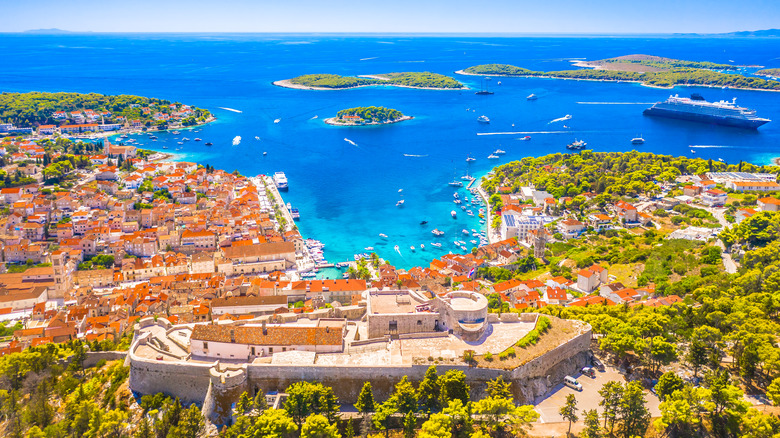 Aerial view of Hvar, Croatia