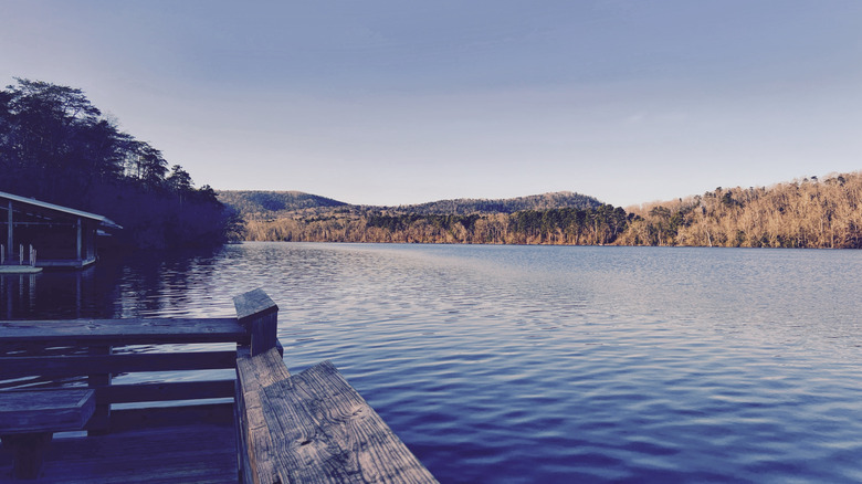 A view over Lake Tillery, NC from the dock