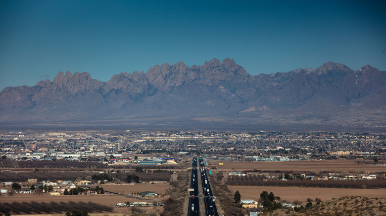 Mountains seen over the city of Las Cruces, New Mexico