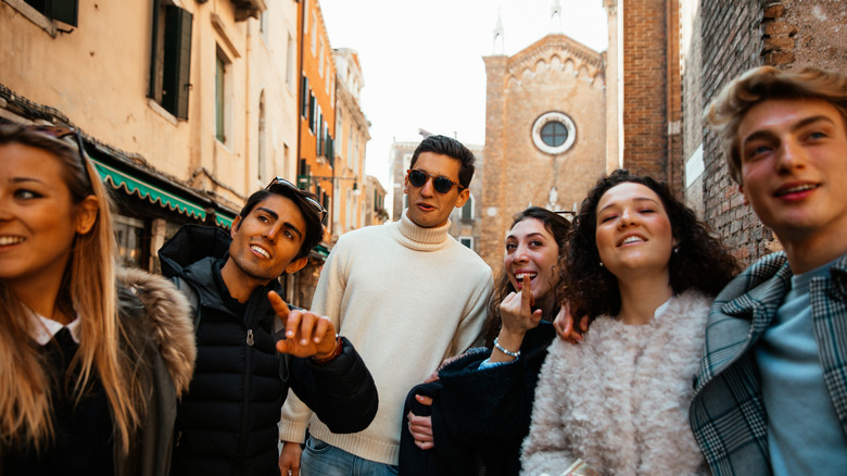 Group of young people in Italy
