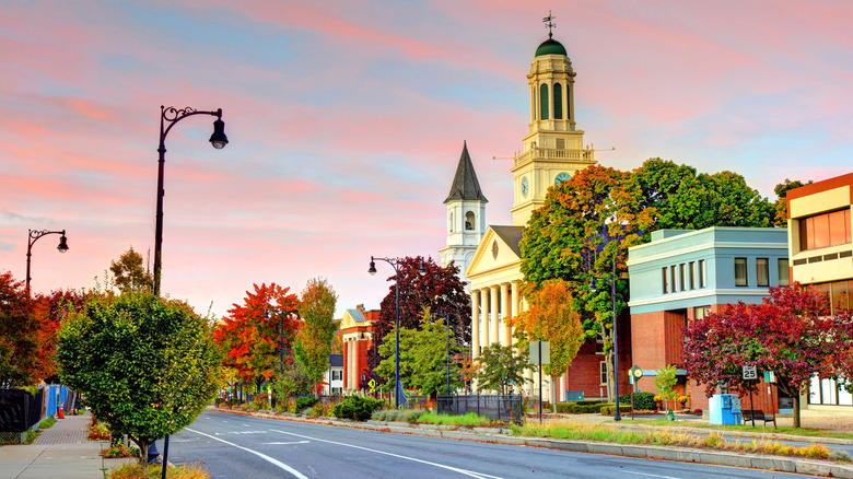 Scenic view of Pittsfield, Massachusetts along the Main Street