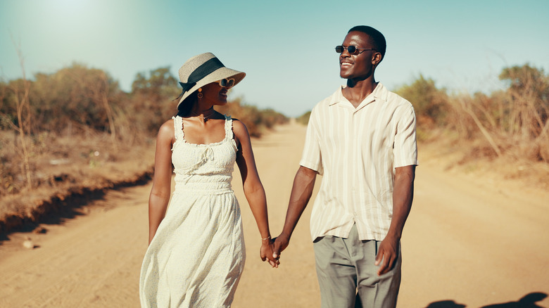 Wedding couple on safari
