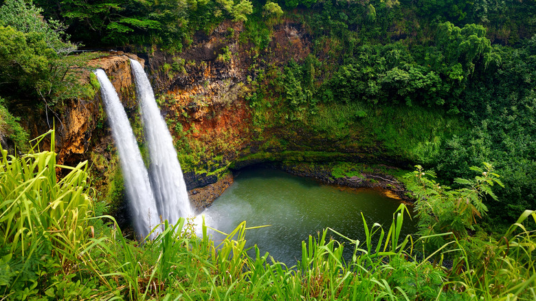 Wailua Falls in Wailua River State Park, Kauai, Hawaii