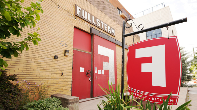 Front door of Fullsteam Brewery in Durham