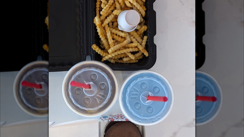 Dirty sodas with snacks