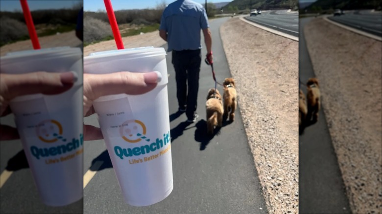 A drink from a Quench It! snack and soda store