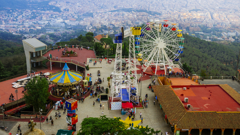 The view of the city from Tibidabo Amusement Park.