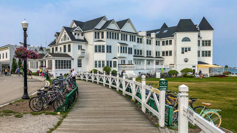 The stunning boardwalk leading to Hotel Iroquois