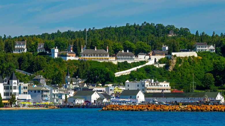 View of Mackinac Island from the ferry