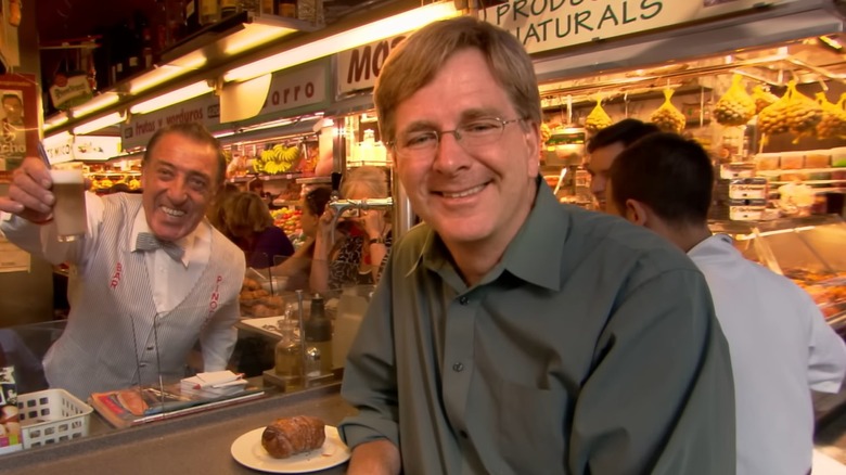 Rick Steves eating in Spain