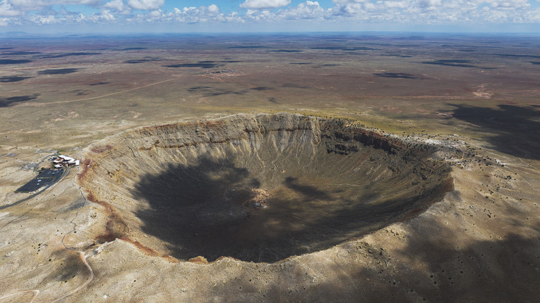 Meteor Crater landscape aerial view