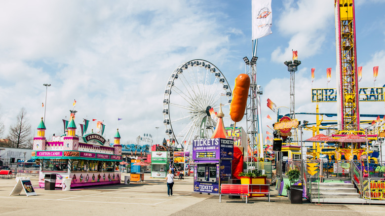 The carnival at the Houston Livestock Show and Rodeo