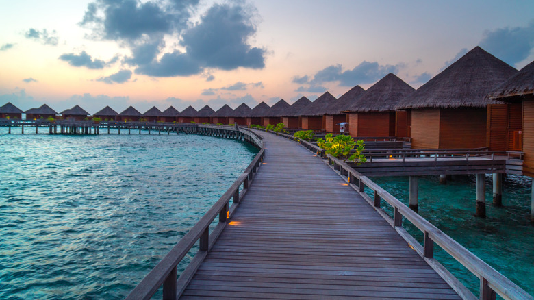 Luxury overwater bungalows in Baros, Maldives.