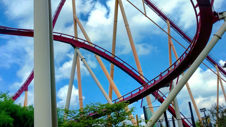 People on a roller coaster at Kings Island