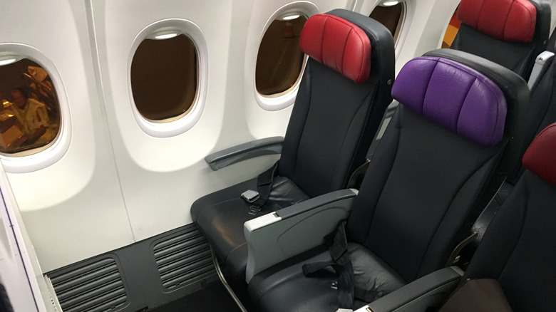 An empty bulkhead seat