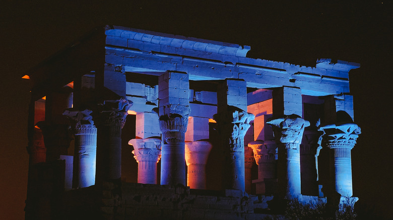 The light and sound night show at Philae temple complex