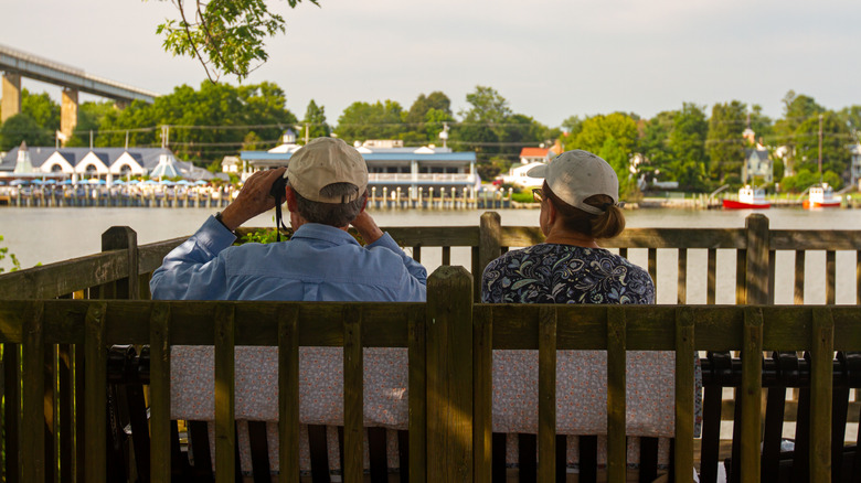 Older couple on a bench