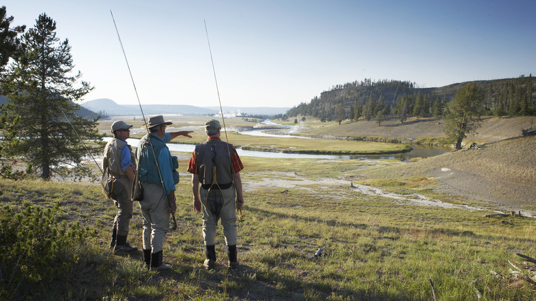 Three men fishing