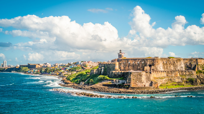 Historic fort overlooking ocean in San Juan