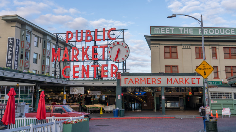 Seattle's Pike Place Market on a sunny day