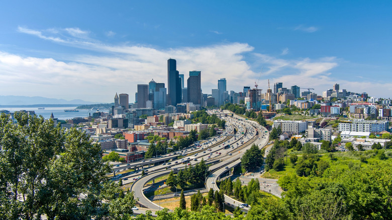 Aerial view of the Seattle skyline
