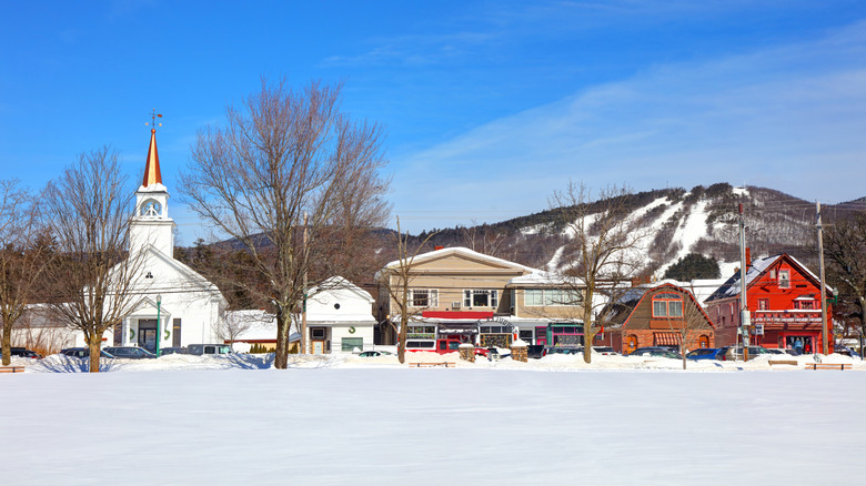 Conway covered in snow in winter