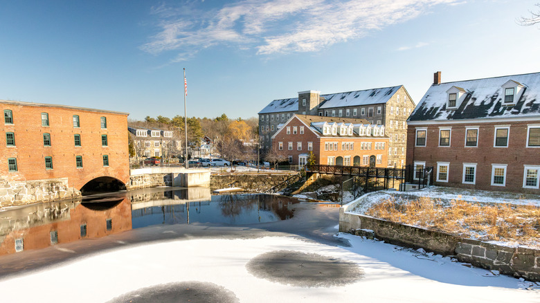 A frozen river in Newmarket