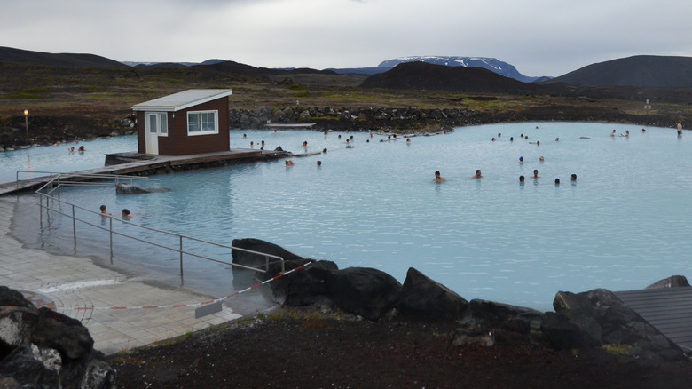 Vistors enjoying the waters at Mývatn Nature Baths