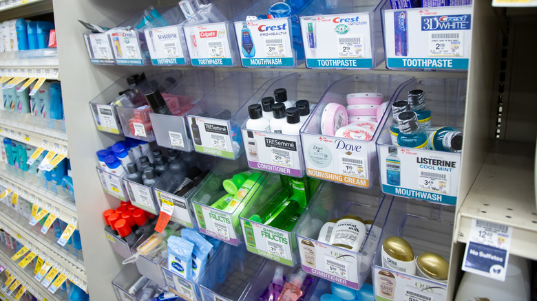 Travel-size section of a store