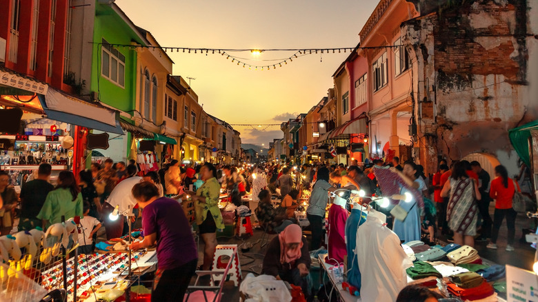 A busy and crowded night market