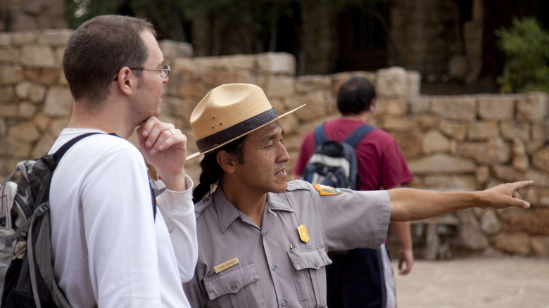 Park ranger helping a guest at Grand Canyon National Park