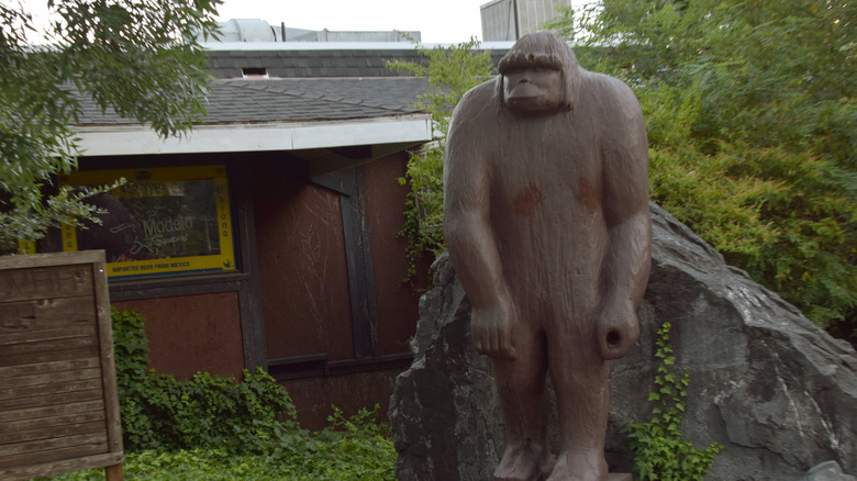 Bigfoot carving outside a building in Willow Creek, California