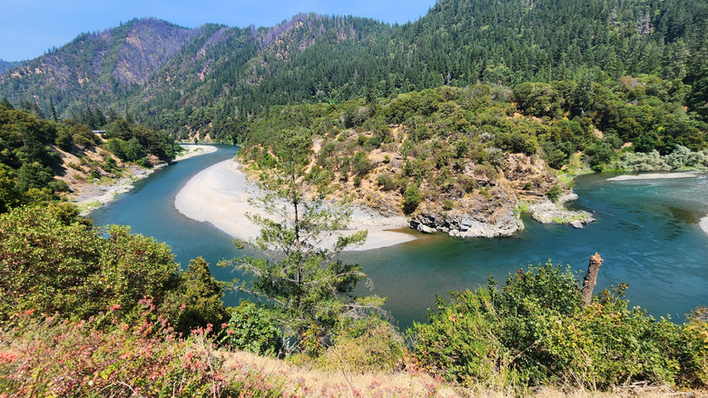 An aerial view of the Trinity River, California