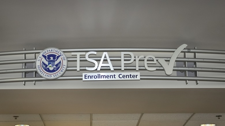 A TSA PreCheck sign