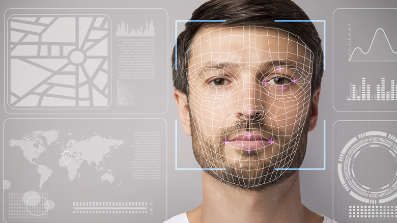 Man getting futuristic face scan