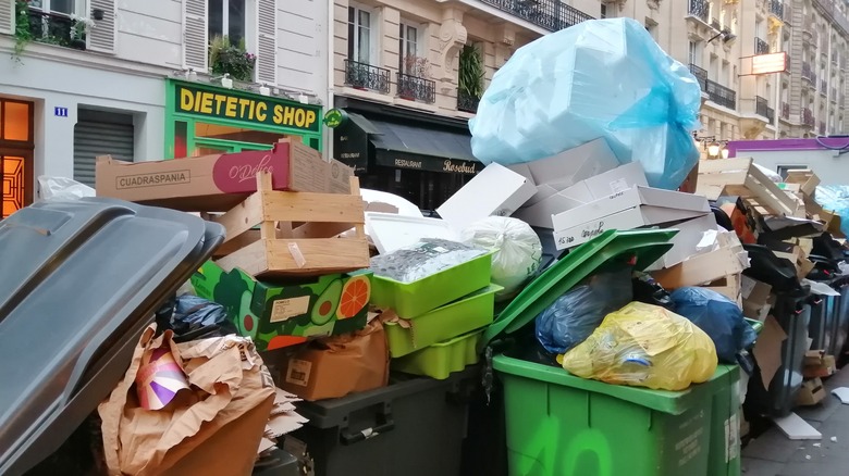 garbage in Paris during strike
