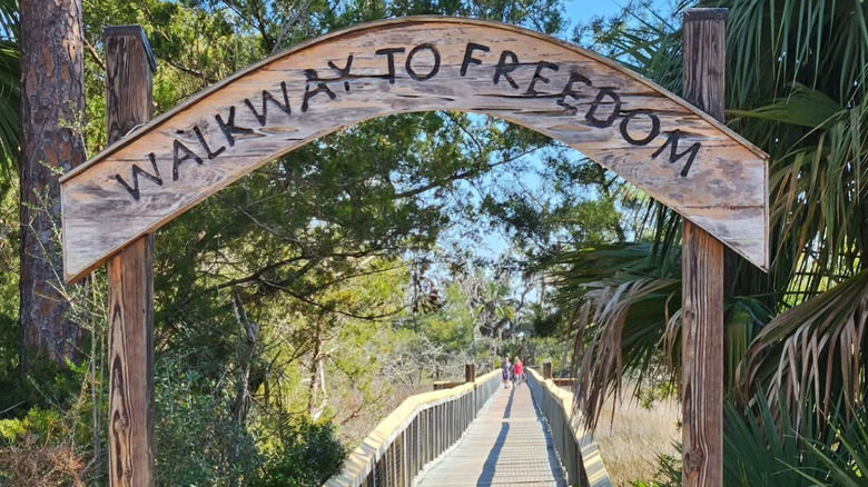 Entrance to Flight to Freedom Trail in Fort Mose Historic State Park, Florida