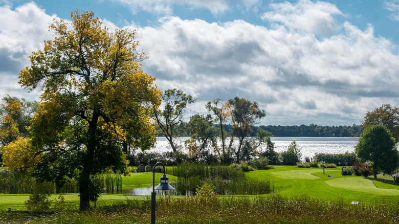 An overlooking view of nature with the lake in the background  in Alexandria, Minnesota