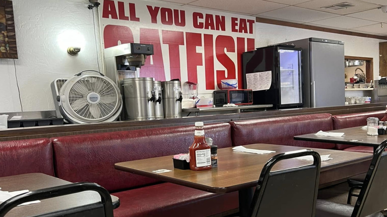 Interior of Curtis Watson's Catfish Restaurant with 