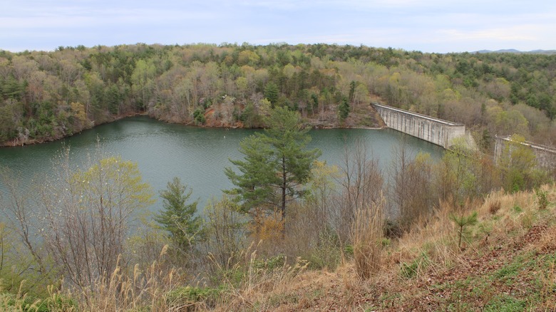 View of Philpott Lake and Dam in Southern Virginia