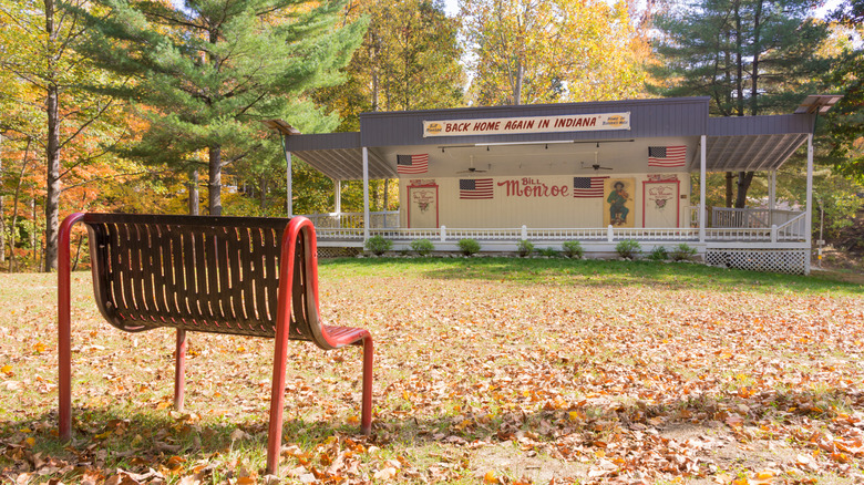 Bill Monroe Park music stage in autumn