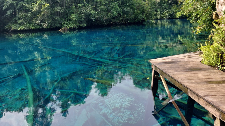 A view of Paisu Pok Lake in the Banggai Archipelago